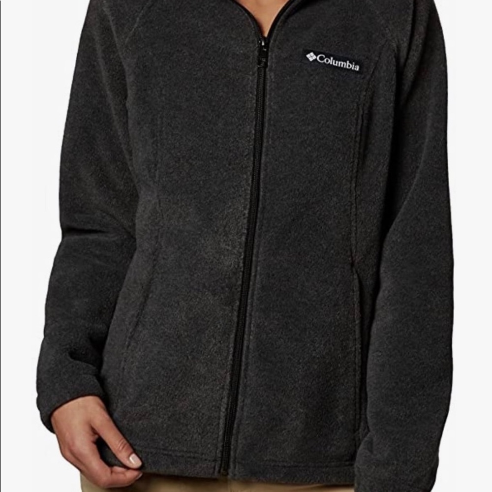 S NEW Columbia Benton Springs Fleece Jacket Dark Gray Full Zipper Women's Winter